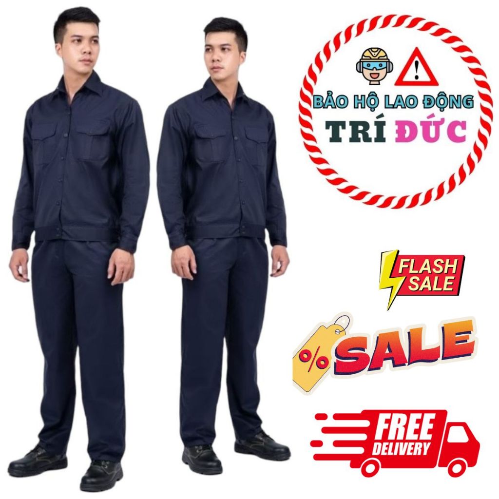 Bộ quần áo bảo hộ lao động màu tím than chất liệu kaki dày đẹp phù hợp cả nam và nữ . Full size 45-95kg . Quần áo BHLĐ