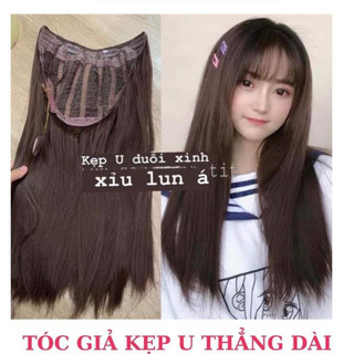 Tóc giả kẹp chữ u thẳng dài 60cm - u06