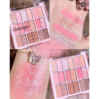 Bảng phấn mắt DASIQUE Shadow Palette 18 ô màu 18 Berry Smooth & 23 Sumer Coral ChiinBeauty