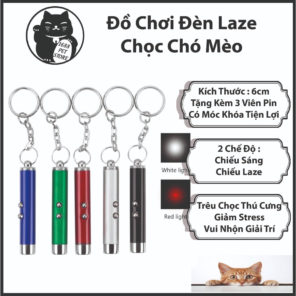Đèn Laze Trêu Chó Mèo - Đồ Chơi Đèn Laze - Đèn Laser - Đèn Laze 2 Chế Độ Trêu Mèo - 1688PetStore