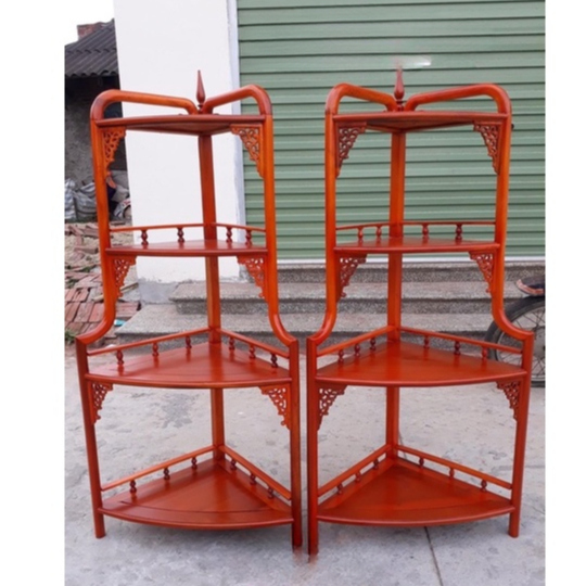 Kệ góc đê đồ kệ gỗ tầng để góc kê dồ trang trí nhà cửa gỗ hương gỗ lim 3-4-5 tầng
