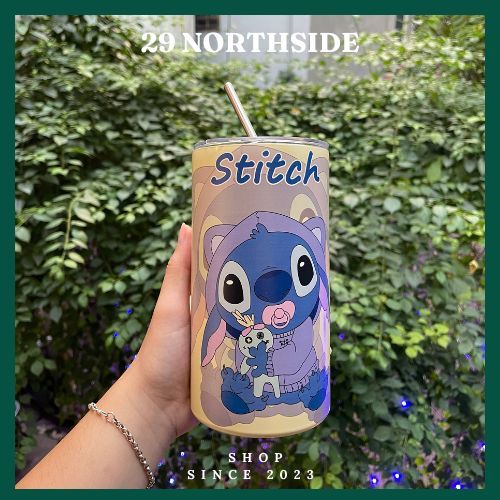 Ly Giữ Nhiệt STITCH 600ml Inox 304 Tặng kèm ống hút