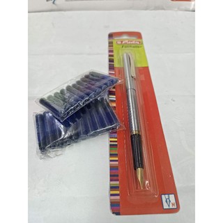 Bút ký Metal, Motana Herlitz Đức, tặng 2 vị mực xanh Schneider Đức