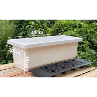 CHẬU NHỰA CHỮ NHẬT( KHAY) TRỒNG RAU, HOA CÂY CẢNH THÔNG MINH KÍCH THƯỚC 48X20X16cm