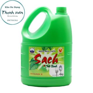 1 can nước rửa chén Sạch trà xanh 4kg/can