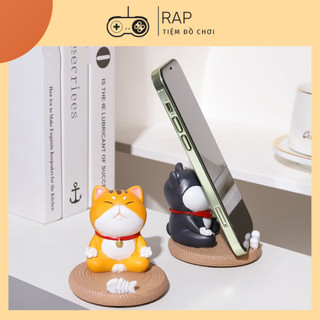 Giá đỡ điện thoại Chó mèo ngồi thiền đáng yêu Ráp dùng làm kệ đỡ điện thoại, ipad, trang trí bàn học, quà tặng