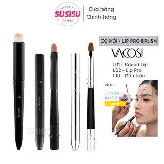 Cọ môi lông dài chuyên nghiệp vacosi‎ l01 vàng, đen /l02 trắng có nắp đậy/ l10 đầu tròn- vacosi lip pro brush