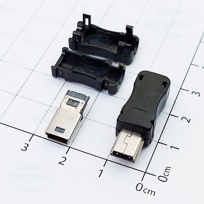 [10 Cái]- Cổng USB Mini-B Đầu Đực 5 Chân Hàn Dây