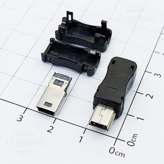Cổng mini usb cổng usb mini-b đầu đực 5 chân hàn dây diy. chân usb có vỏ nhựa