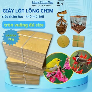 Combo 2kg giấy lót lồng chim, giấy lót lồng tròn lồng vuông đủ size siêu thấm hút combo 2kg