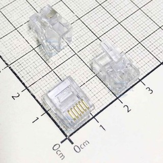 Hạt rj11 đực 6p6c 6 chân trong suốt//1
