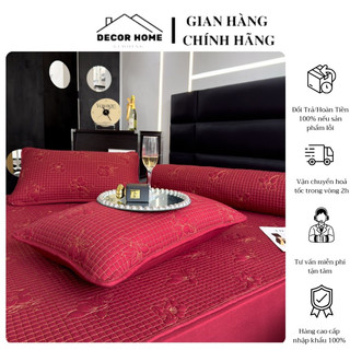 Bộ ga & gối cotton đũi trần hoạ tiết nổi 5d mềm mại