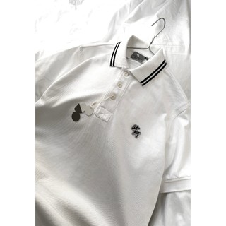 POLO CỔ SỌC SS trắng, đỏ - ÁO POLO basic vải dày CHUỘT TRẮNG
