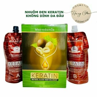 Nhuộm phủ bạc thảo dược không dính da đầu màu Đen Và Nâu macadamia