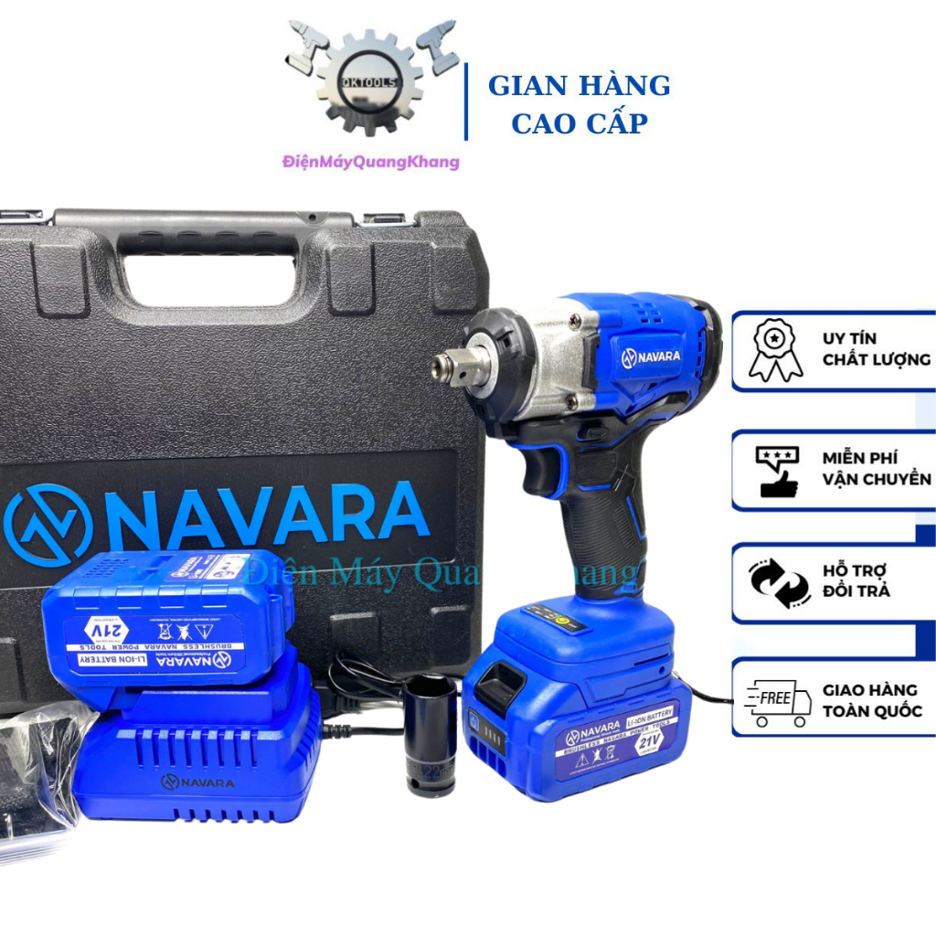 Máy siết bulong pin Navara 6002 sử dụng chân pin phổ thông M21