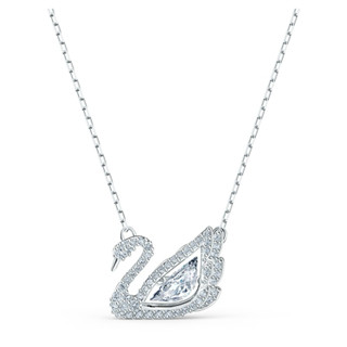 CHÍNH HÃNG - SWAROVSKI Dancing Swan necklace (Swan, WHITE, Rhodium plated) - Dây cổ/chuyền thiên nga, pha lê trắng