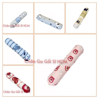 Vỏ gối ôm 35x100cm chất liệu Pollycotton Nhiều Mẫu Lựa Chọn, Vỏ ôm Cottonpolly 35x100cm Mẫu Gấu Dâu, Cá Heo, Cá Voi Xanh