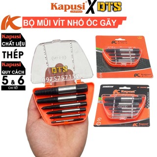 Bộ mũi vít nhổ ốc gãy đa năng Kapusi | Bộ tháo bulong ốc vít trờn ren, mũi ốc vít hư, tháo vít gãy toét, taro ren ngược