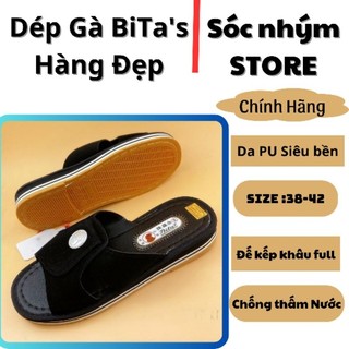 Dép Lê đế cao Gà Quai Ngang Bita's chính hãng màu Đen