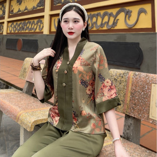 Đồ lam bộ đi lễ chùa nữ - set lụa đi lễ chùa vân gỗ hàng thiết kế cao cấp