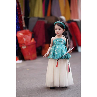 Váy bé gái,Sét áo xanh + chân váy ren trắng cho bé 8-30kg