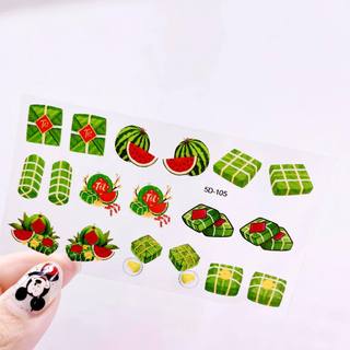 Sticker tết lụa 5d dán móng