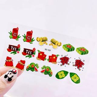 Sticker TẾT Lụa 5D Dán Móng