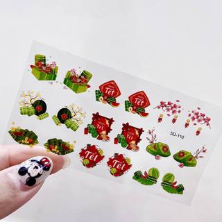 Sticker TẾT Lụa 5D Dán Móng