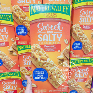 48 thanh bánh ngũ cốc yến mạch đậu phộng phủ bơ hạnh nhân Sweet Salty Peanut Nature Valley Mỹ 48 bars