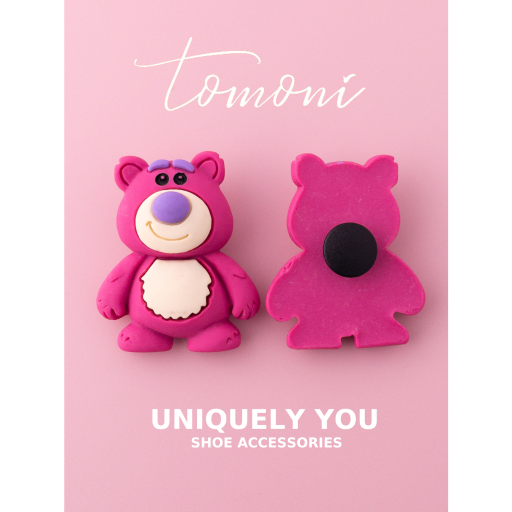 Sticker Gắn Dép, Hình Charm Trang Trí Giày Dép Hình Gấu Dâu Dễ Thương HQ22