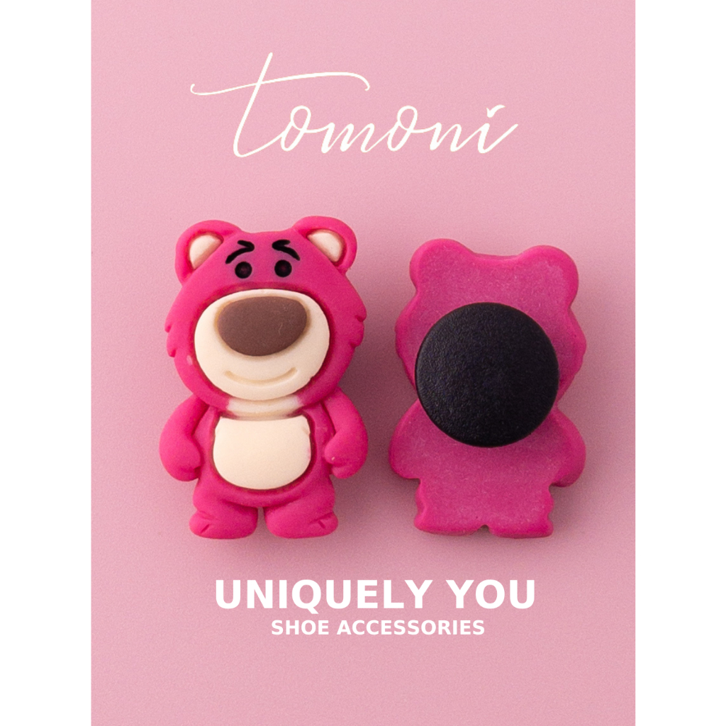 Sticker Gắn Dép, Hình Charm Trang Trí Giày Dép Hình Gấu Dâu Dễ Thương HQ22