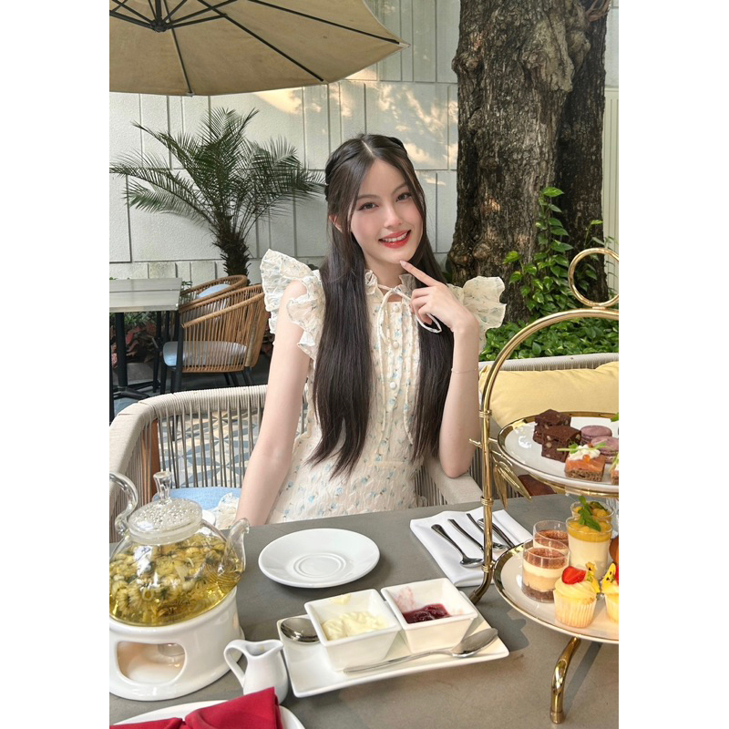 Đầm tiểu thư tơ hoa nhí dáng xoè ngắn COQUI, váy thiết kế nữ sang chảng phối tầng bồng bềnh NANA DRESS | BigBuy360 - bigbuy360.vn