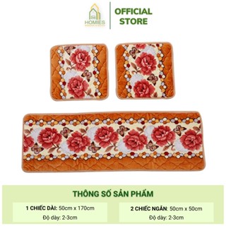 Thảm Nỉ - 2D  Đệm Ghế Nhung, Đệm Ghế Sofa, Thảm Ghế Nhung Nỉ Trần 3 Món Loại Đẹp - Mặt Sau Chống Trơn Trượt SMPT-TTT-150