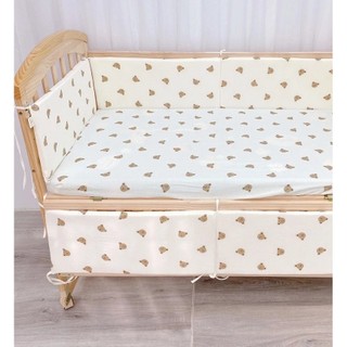 Ga cũi cho bé, drap cũi dạng chun bọc đệm chất vải xô muslin organic cho bé.