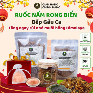 Ruốc nấm rong biển, chân nấm Việt thơm ngon chuẩn sạch, bếp Gấu Ca,chà bông nấm, món chay ngon