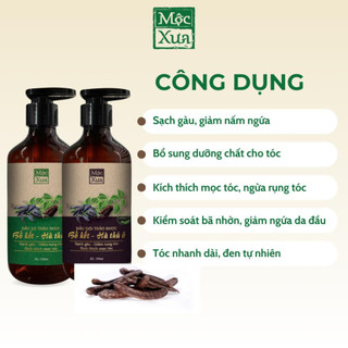 Bộ dầu gội xả bồ kết Mộc Xưa 500ml tinh chất hà thủ ô sạch gàu, ngăn ngừa rụng tóc, kiểm soát bã nhờn da đầu hiệu quả2