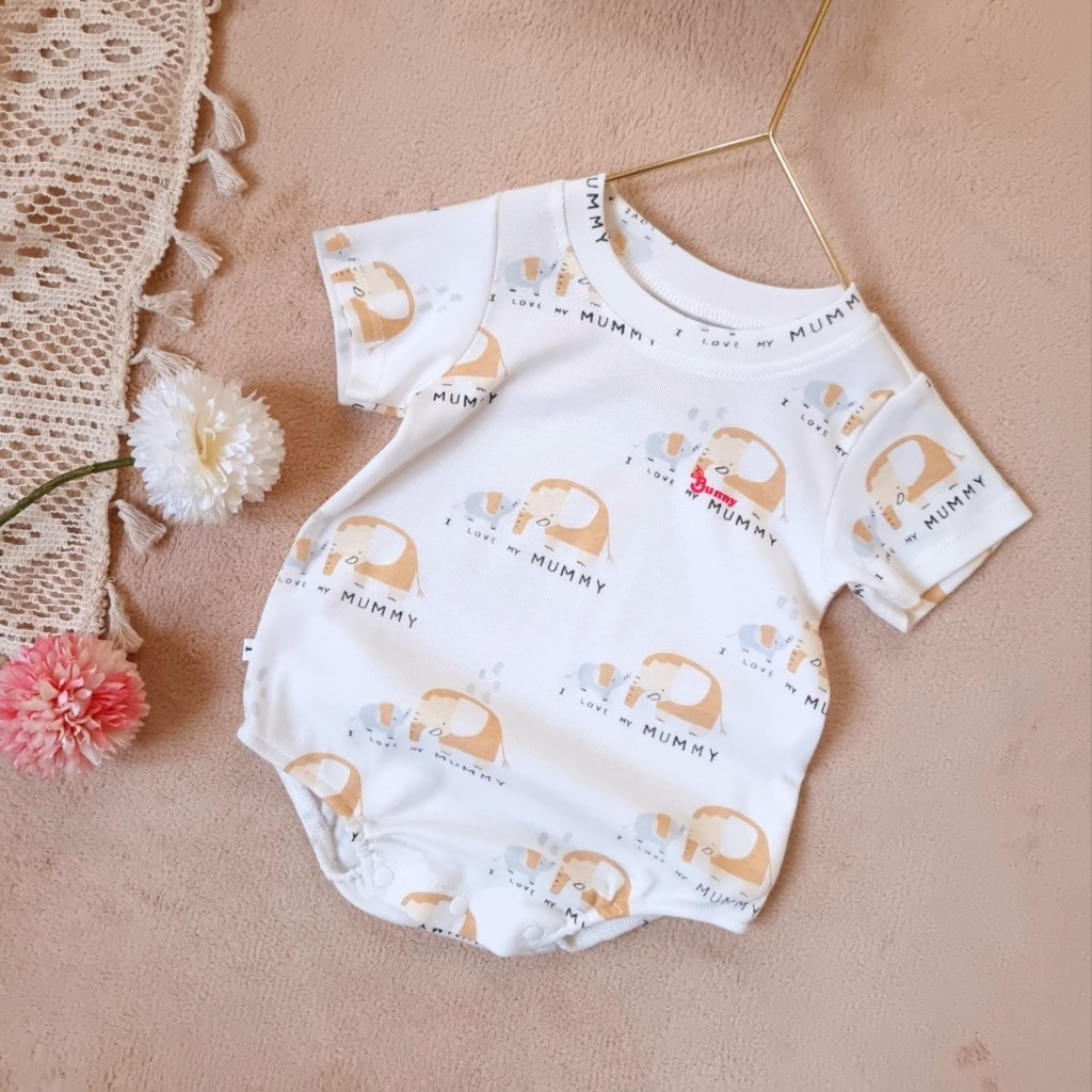 Body cộc tay sơ sinh Bunny chất thun cotton cho bé 4-10kg