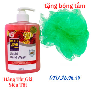 Nước rửa tay cao cấp White Love 550ml tặng bông tắm bé xinh