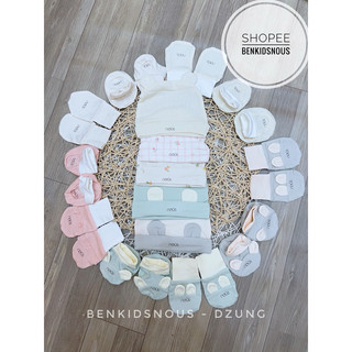 Set đồ sơ sinh Nous cho bé trai/bé gái (set 1 mũ, 1 đôi bao tay, 1 đôi bao chân)