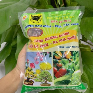 Phân bón đầu trâu 20-20-15 gói 1kg cho rau màu, hoa cây cảnh