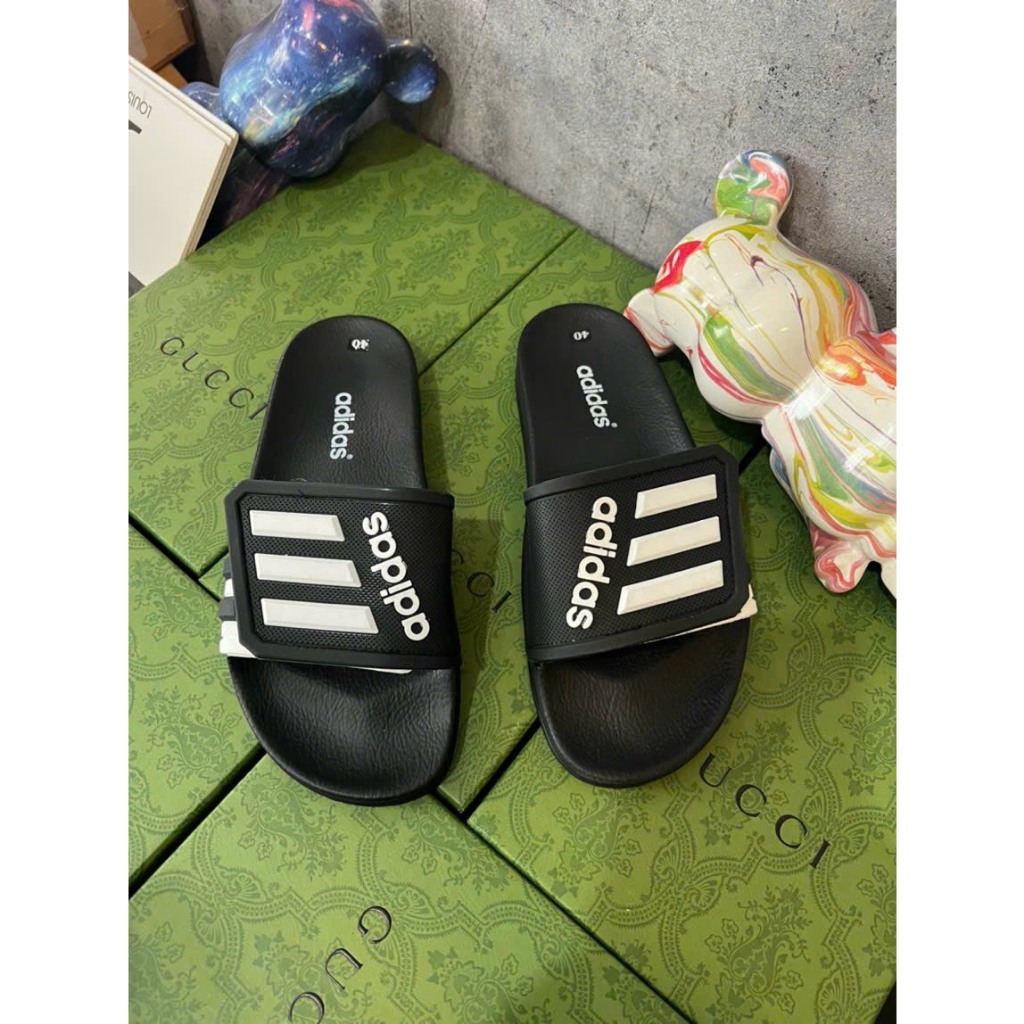 Dép nam adidas Mẫu mới nhất Hot 2023, Dép adidas Quai dán đế cao su non Form dáng thể thao, chống nước chống hôi chân