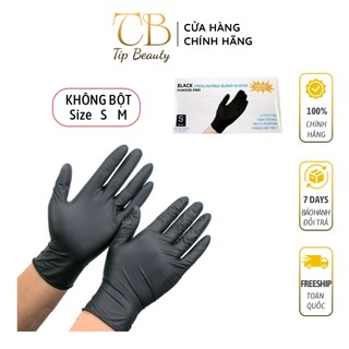 Găng tay không bột đen, trắng - Hộp 50 đôi ( size M S ) (dụng cụ phun xăm)