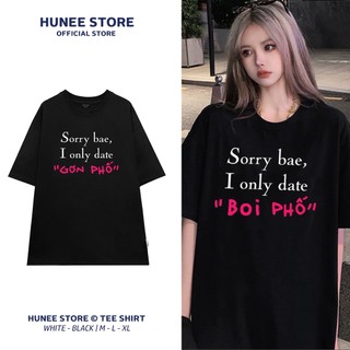 Áo Thun Tay Lỡ Nam Nữ Cotton Unisex , Áo Phông Cổ Tròn Hài Hước Form Rộng Basic Oversize HUNEE Trend 2024 - Girl Phố Boi