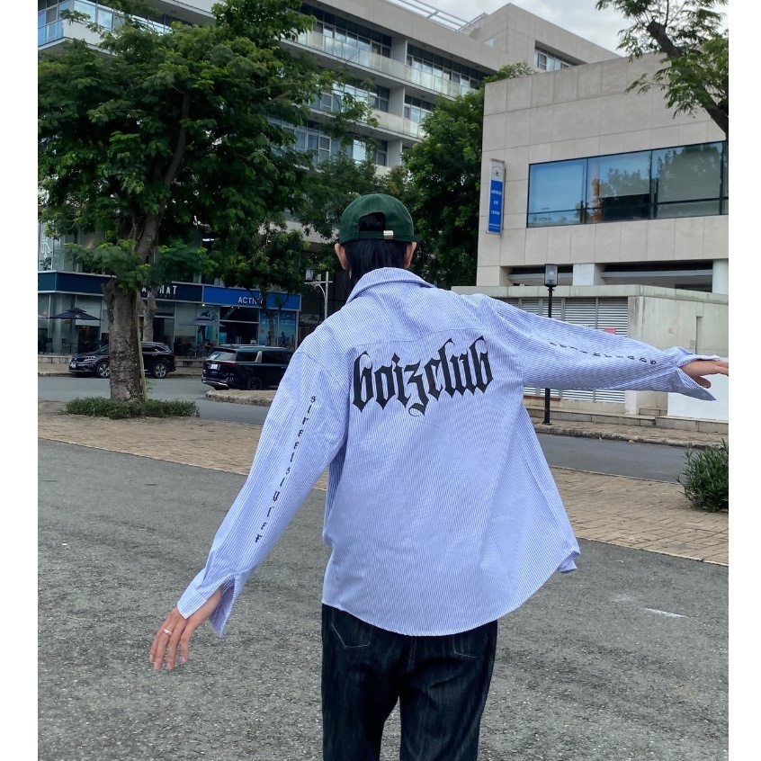 Áo Sơ Mi Kẻ Sọc Dài Tay Boiz CLUB Form Rộng Nam Nữ Unisex Vải Cotton Lụa Cao Cấp Mẫu Hot 2024 | BigBuy360 - bigbuy360.vn