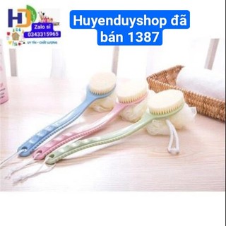 Cây cọ lưng kèm bông tắm xuất nhật - Cọ lưng bông tắm