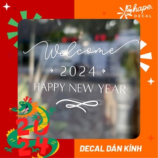 Decal dán kính trang trí năm mới