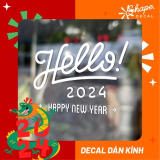 Decal dán kính trang trí năm mới