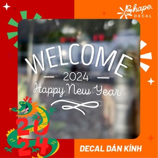 Decal dán kính trang trí năm mới