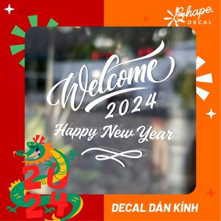 Decal dán kính trang trí năm mới