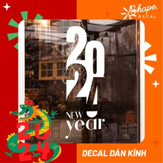 Decal dán kính trang trí năm mới